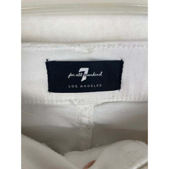 7 For all Mankind Womens High Waist Slim Kick White Jeans size 25 - Picture 3 of 7